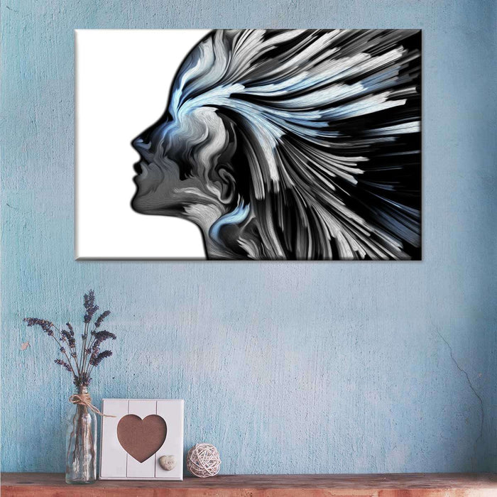 Abstract Silver Profile Colors Wall Art