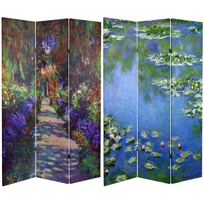 Monet Lilies / Garden at Giverny Art Print Screen (Canvas/Double Sided) - Spa & Bodywork Market