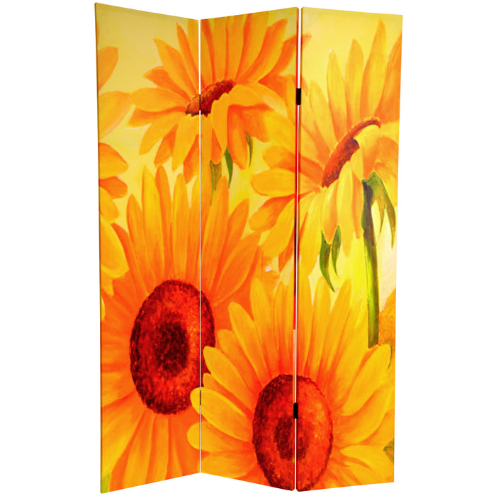 Sunflowers and Poppies Art Print Screen (Canvas/Double Sided) - Spa & Bodywork Market