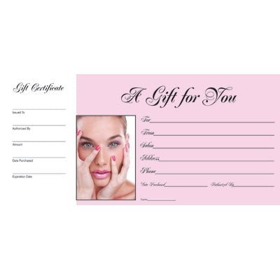 Blank Salon Gift Certificates