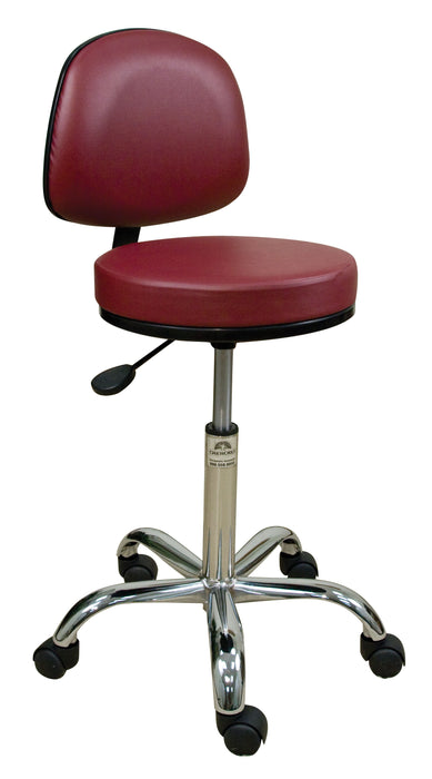 Professional Stool with Backrest - Chrome Base - Spa & Bodywork Market