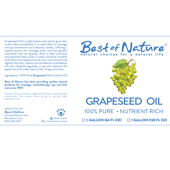 100% Pure Grapeseed Massage & Body Oil
