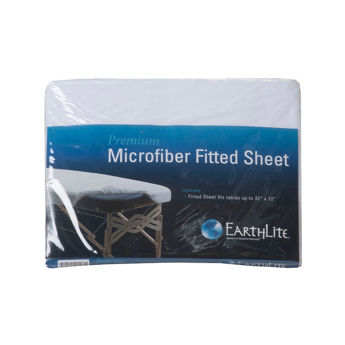 EARTHLITE Dura-Luxe Microfiber Fitted Sheet - White