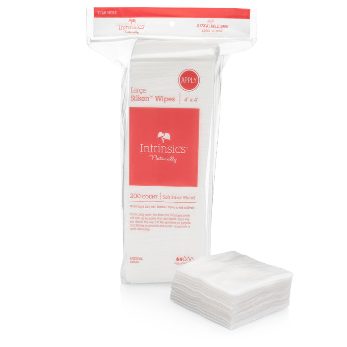 Large Silken Non-Woven 4" x 4" Wipes