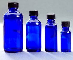 Cobalt Glass Bottles - Spa & Bodywork Market